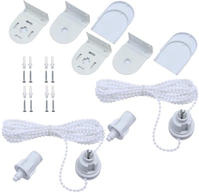 Dailygoods- Montageset voor Rolluiken - 2 Sets - Accessoires voor Verduisteringsrolgordijnen - Kunststof - Eenvoudig te Installeren - Geschikt voor Buisdiameter 32 mm - Rolgordijnhouder