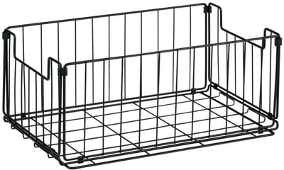 Arti Casa Opvouwbare Mand - Opbergmand Metaal voor Keuken Organizer en Schoonmaakmand - Draadmand Zwart - 35 x 23 x 15 cm