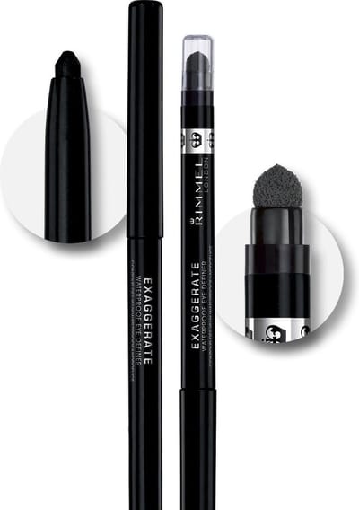 Rimmel-Exaggerating waterproof Oogpotlood 262 Blackest Black- extra zwart 3 stuks