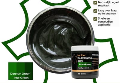 Leer Balsem - Kleur: Dennen Groen / Pine Green - Herstel en Beschermen van Versleten Leer en Lederwaar – Leather Re-Colouring Balm