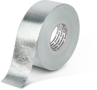 Aluminium Plaktape Met Glasvezelversterking 50 m × 50 mm – Vlamvertragende HVAC Tape Met Acryl Lijm – Hitte- En Vochtbestendig – Voor Binnen- En Buitengebruik [11066]