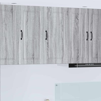 vidaXL - Wandkast - PORTO - Grijs - Sonoma - 40 - x - 31 - x - 80 - cm - Bewerkt - hout