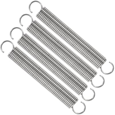 Trekveren Set - Verlengveren Dubbele Haak - Bevestigen en Spannen - Roestvrij Staal 304 - 75 mm 4 Stuks - Zilverkleurig