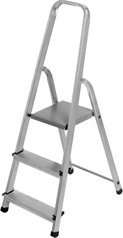 Huishoudelijke ladder - Aluminium trap - Klusjes in huis - 3 treden platform - 120 x 40 cm
