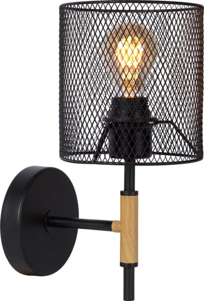 Lucide BASKETT - Wandlamp - 1xE27 - Zwart