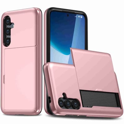 Voor Samsung Galaxy S24+ 5G Schokbestendig Armor Telefoonhoesje met Kaartsleuf (Rose Goud)