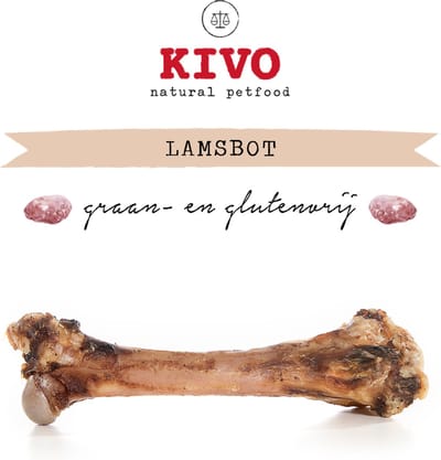 Kivo Petfood Hondenbot Lamsbot 3 stuks - Graanvrij en Glutenvrij