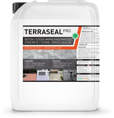 Terraseal Pro 10L / 60m² - Nano Coating - Bestrating en Terras impregneermiddel voor het waterafstotend impregneren van Steen, Beton, Tuintegels, betontegel, Klinkers