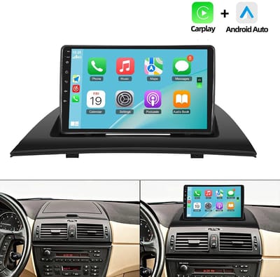 ESSGOO Autoradio - 4GB + 64GB - Geschikt Voor BMW X3 E83 2004 t/m 2012 - Carplay & Android auto - Met navigatie GPS - Radio scherm - 2004 2005 2006 2007 2008 2009 2010 2011 2012