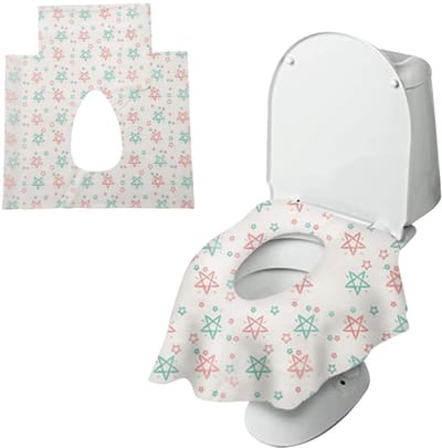 Dailygoods- Wc-Brilhoes Antibacterieel - 25 Stuks - Wasbaar - 60 x 65 cm - Hygiënisch - Comfortabel Patroon - Toiletstoelhoes