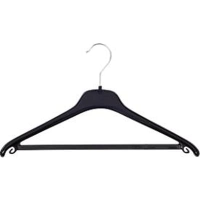 Kunststof kleerhanger HL240, met stang, B 400 mm, zwart