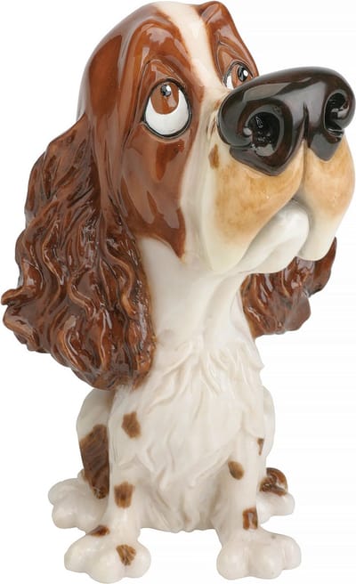 MadDeco - ludiek beeldje Springer Spaniel pup - bruin - polystone - 13 cm hoog - onze kleine vriendjes