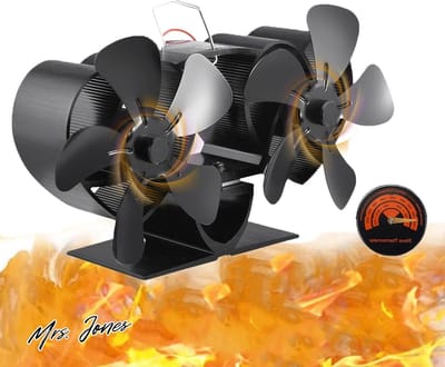 Mrs. Jones Openhaardventilator 10-bladen kachelventilator dubbele motor warmteaangedreven kachelventilator hout houtbrander opgewaardeerd .
