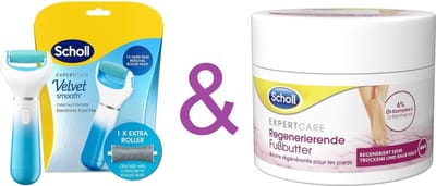 Scholl Velvet Smooth + 150 ml Scholl Expertcare Regenererende voetboter – Scholl – voetverzorging – Huidverzorging – Scholl velvet Smooth – Voetcreme – Creme – Voetboter.