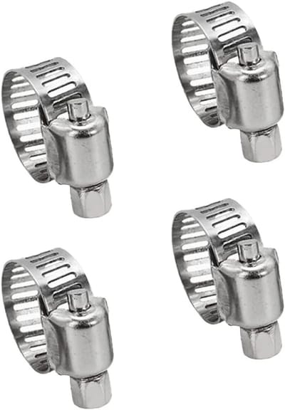 Roestvrijstalen Slangklemmen, 4 Stuks, Verstelbare Klemmen voor Slangen en Buizen, Geschikt voor 6-12 mm, Duurzaam en Betrouwbaar voor Diverse Toepassingen