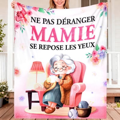 Dailygoods- Deken knuffeldeken voor oma - Cadeau verjaardag - Jubileum - Kerstmis - Comfortabel - Zacht materiaal