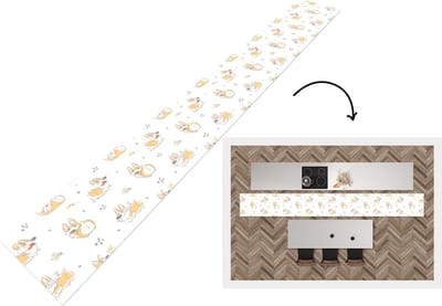 Keukenloper - Keukenmat - Patroon - Corgi - Hond - 400x50 cm - Keuken vloerkleed