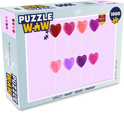 Puzzel Lolly - Hart - Roze - Snoep - Legpuzzel - Puzzel 1000 stukjes volwassenen