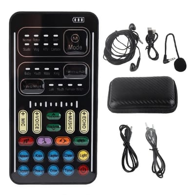 Dailygoody - Stemwisselaar - Live Streaming Mixer - Draagbaar en Compact - Zwart - Geluidskaart - Geschikt voor PS4 Switch PC