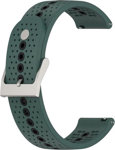 By Qubix - Geschikt voor Garmin bandje - Dot Pattern bandje - Groen - Geschikt voor Garmin Vivoactive 6 / 5 / 3 - Smartwatch bandje 20mm