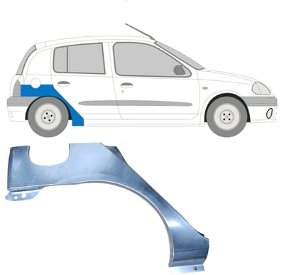Reparatiepaneel achterspatbord voor Renault Clio II 1998-2012 / Rechts