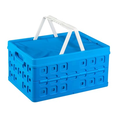 Sunware - Square Vouwkrat met handgreep en Koeltas - 32L - Blauw