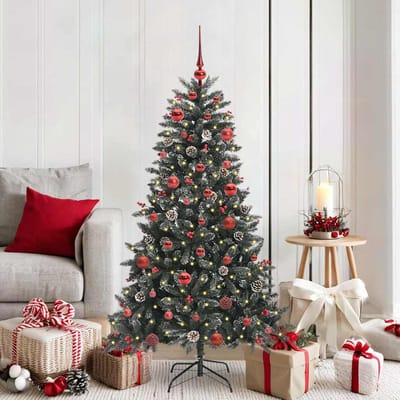 vidaXL - Kunstkerstboom - Groen - 150 - cm - PVC - en - Plastic - en - Staal