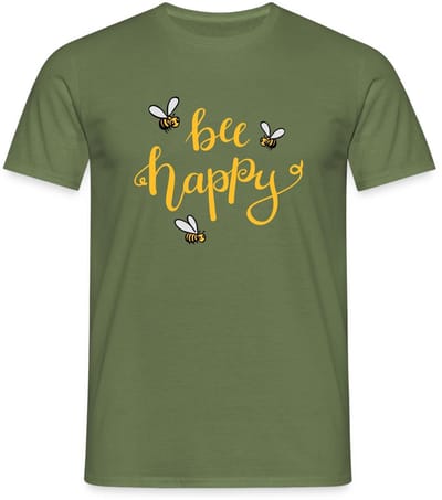 Bee Happy Gelukkige Bijen T-Shirt Heren