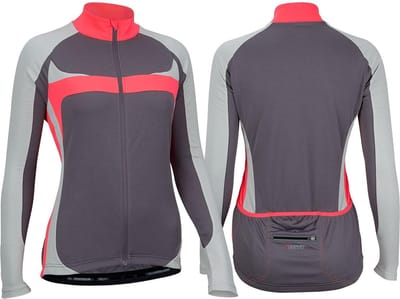 Avento Wielrenshirt Lange Mouw - Dames - Antraciet/Roze - 42