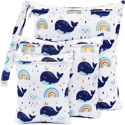Ruime Luiertas met 3 Stuks Waterdichte Tasjes, Herbruikbare Luiers Organizer voor Baby's en Peuters