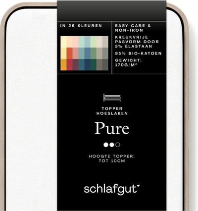 Schlafgut Jersey Pure topper hoeslaken - Tweepersoons - Full-White