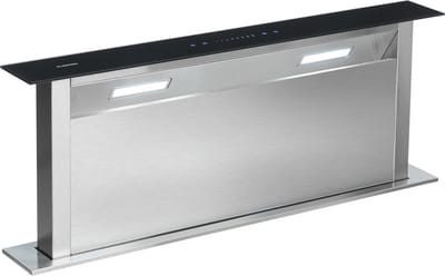 Klarstein Afzuigkap Royal Flush Downdraft 540 m³/u 90 cm - Inbouw Afzuigkap Kookfeldafzuigkap - voor Keuken Inbouw - Afzuiging Vetfilter - LED Zwart - Dampkap Wasemkap Kookplaatafzuiging