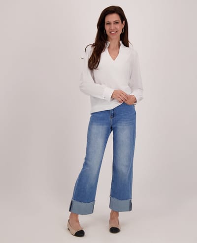 Je m'appelle Travelstof Top - Dames - Wit - Maat XL