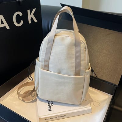 Sac Bandoulière Mon Épaule à Double Usage pour Femmes Nouveau Sac de Poitrine de Voyage Léger Sac en Tissu pour les Déplacements Sac à Dos de Shopping white