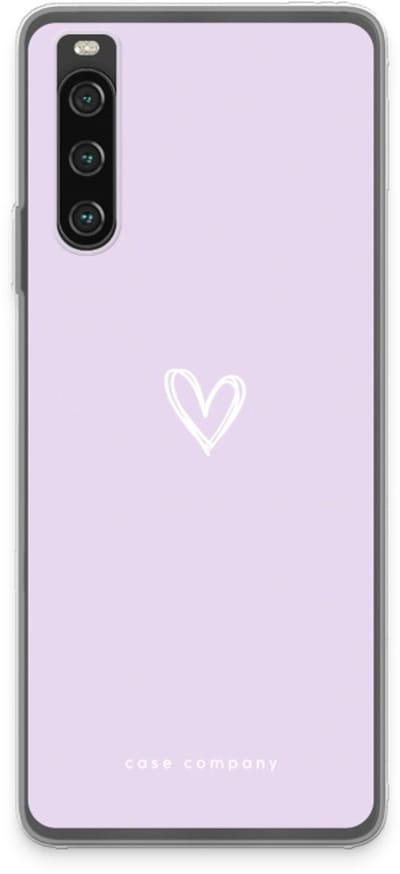 Case Company® - Hoesje geschikt voor Sony Xperia 10 IV hoesje - Klein hartje paars - Soft Cover Telefoonhoesje - Bescherming aan alle Kanten en Schermrand