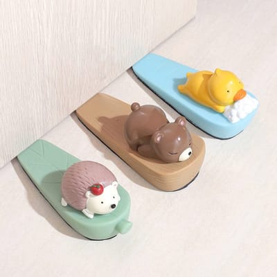 Dailygoody - Dierendeurstopper - Decoratieve deurstopper - Grappige eend - Leuke deur wiggen - Zacht PVC-kunststof - Dierenvorm - Geschikt voor elk in