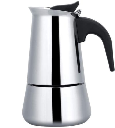 BRENZOOS - Koffiepot - Moka Espresso Maker - Handmatig koffiezetten - Rood - Roestvrijstalen Moka Pot - Geschikt voor koffieliefhebbers - 450 ml