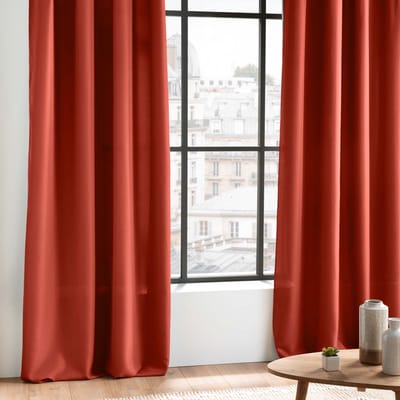 Wicotex - Gordijnen - Kant en klaar - Met ringen - 140x280cm - Oranje - 2stuks