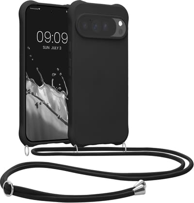 kwmobile telefoonhoesjegeschikt voor Google Pixel 10 Pro XL - Hoesje van siliconen met telefoonkoord - In zwart