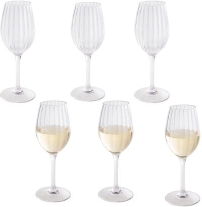 Dailygoods- Wijnglas Set van 6 - Transparant - Tritan Kunststof - Hoogte 21,5 cm - Diameter 8 cm - Inhoud 320 ml - Plastic Glas