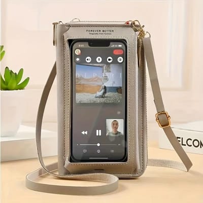 Crossbodytas voor dames met anti-diefstal, veelzijdige schoudertas, telefoonvak, verstelbare riem grijs