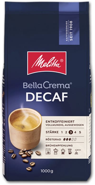 Melitta - BellaCrema Decaf Bonen - 8x 1kg