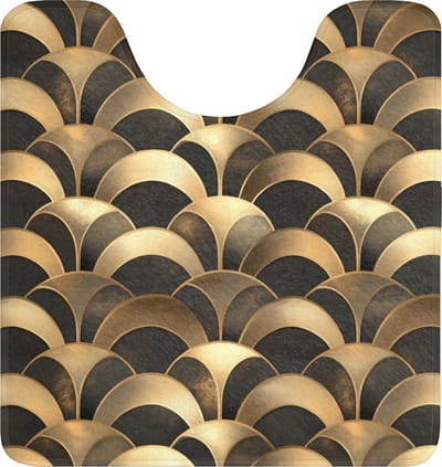 WC mat met uitsparing 55x60 cm - Antislip - Schubben - Structuur - Goud - Toiletmat met uitsnijding - Vloermat - Douchemat - Toilet tapijt - Toiletmatten