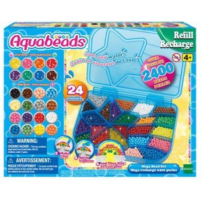Aquabeads 31502 navulling Mega parelpakket - 2400 parels in handige opbergbox