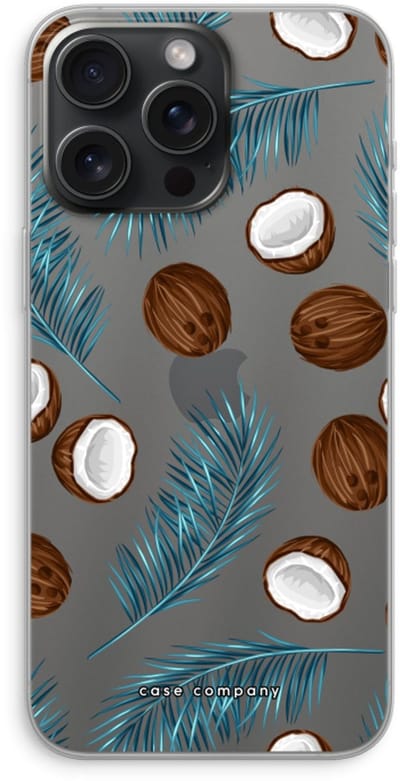 Case Company® - Hoesje geschikt voor iPhone 15 Pro Max hoesje - Kokosnoot - Soft Cover Telefoonhoesje - Bescherming aan alle Kanten en Schermrand