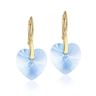 Montebello Oorbellen Noor HG54 - Swarovski Hart - 925 Zilver Verguld - Ø14mm - 30mm