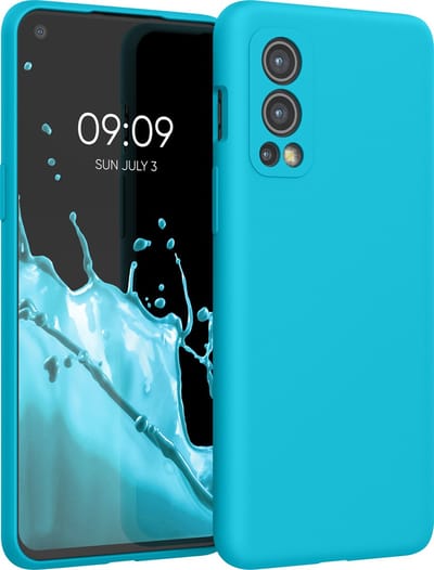 kwmobile telefoonhoesje geschikt voor OnePlus Nord 2 5G - Hoesje met siliconen coating - Smartphone case in ijsblauw