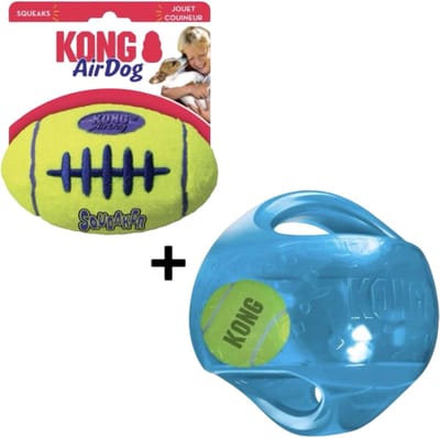 Combideal Kong - Jumbler Ball Assorti Large (18 CM) + Airdog Football Large (17 CM)