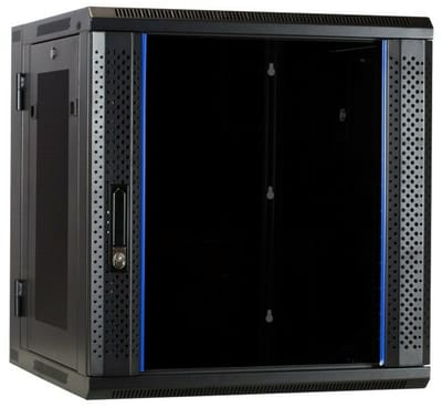 DSIT 12U wandkast (kantelbaar) met glazen deuren geperforeerde zijwanden 600x600x635mm (BxDxH) - serverbehuizing - serverrack - serverkast - 19 inch