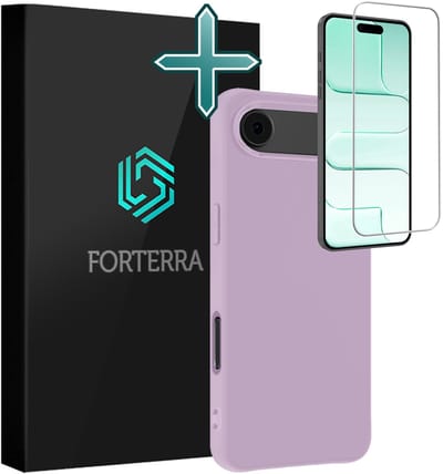 Hoesje Met Screenprotector - Geschikt voor Apple iPhone Air - Sterk & Shockproof - Telefoon Hoes - Back Cover - Siliconen Case - Lila
